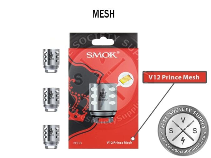 SMOK V12 Prince Mesh coil box with three V12 Prince Mesh coils