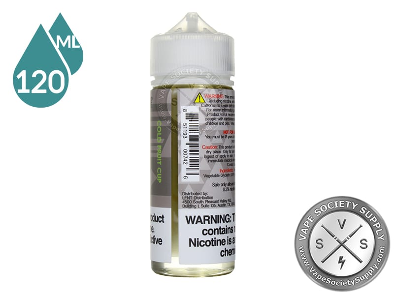 No. 42 Beard Vape Co 120ml bottle, back label with barcode and warnings