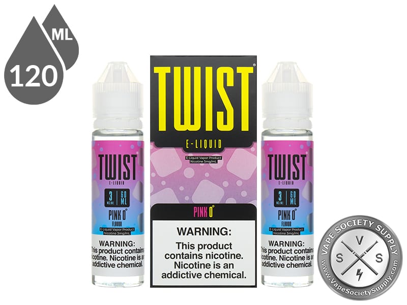 Pink 0° by Twist 120ml bottles and box