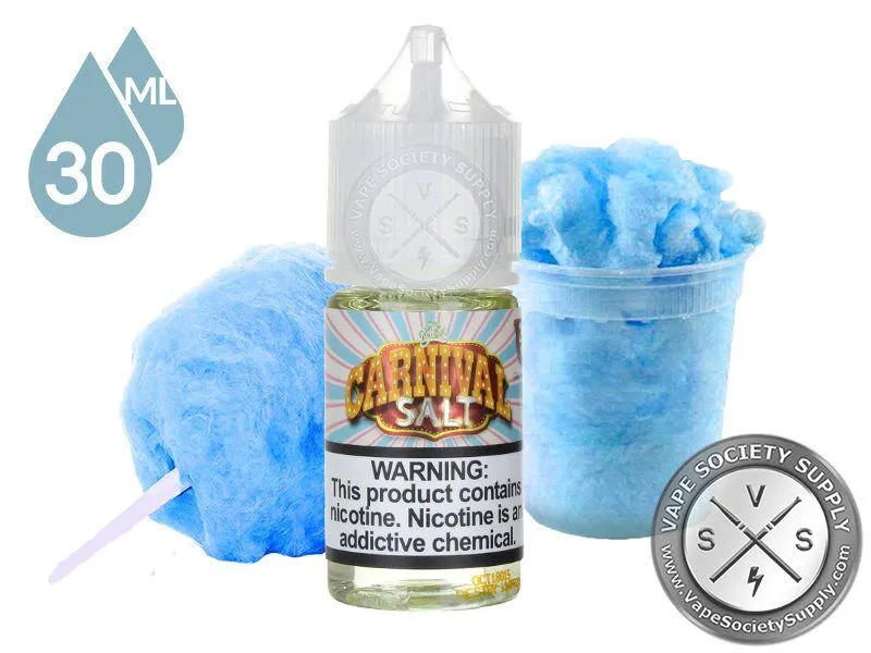 Blue Cotton Candy by Juice Roll Upz Carnival Salts 30ml bottle with blue cotton candy