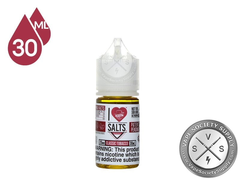 Classic Tobacco by Mad Hatter I Love Salts 30ml bottle, front label