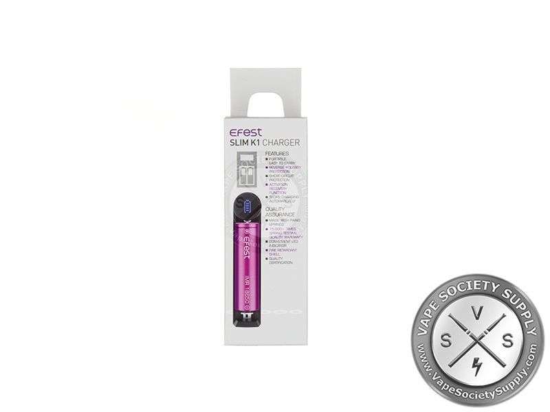 Front of the Efest Slim K1 charger box