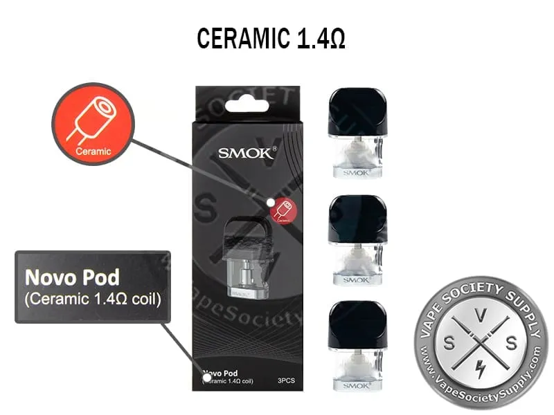 SMOK Novo Pod box for the ceramic 1.4Ω coil, 3 pcs, with three pods