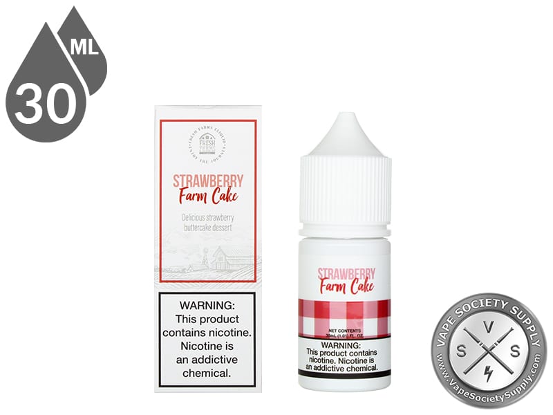 Strawberry Farm Cake by Fresh Farms Salt 30ml bottle and box