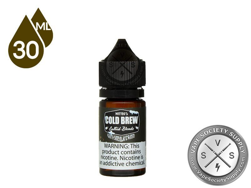White Chocolate Mocha by Nitro's Cold Brew Salted Blends 30ml bottle, front label