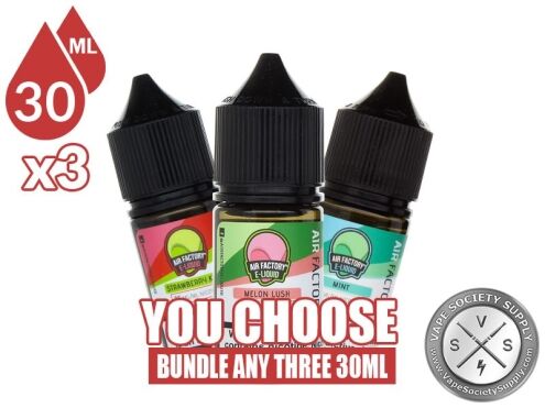 Air Factory Salts Bundle 3x30ml (90ml): 3 bottles with a You Choose banner
