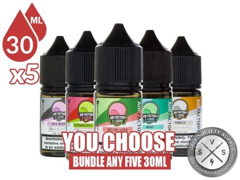 Air Factory Salts Bundle 5x30ml (150ml): 5 bottles with a You Choose banner