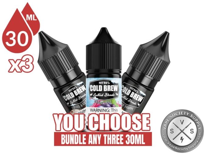 Nitro's Cold Brew Salted Blends Bundle 3x30ml (90ml): 3 bottles with a You Choose banner