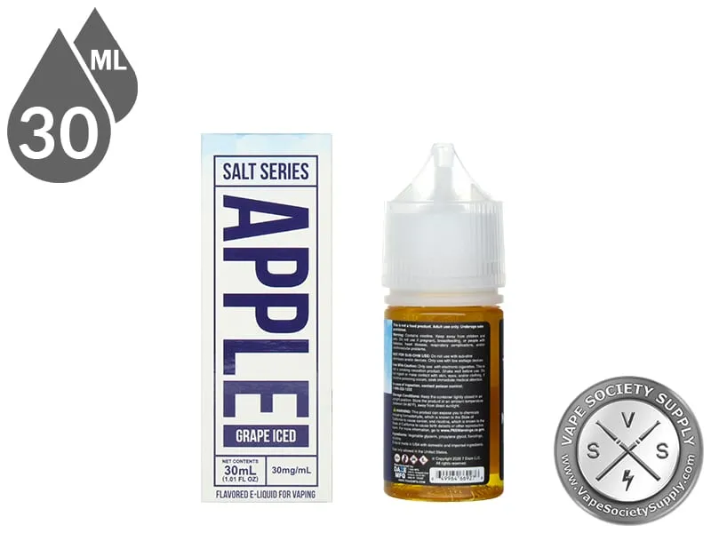 Grape Iced Reds Apple 7 Daze Salt 30ml box side and bottle label