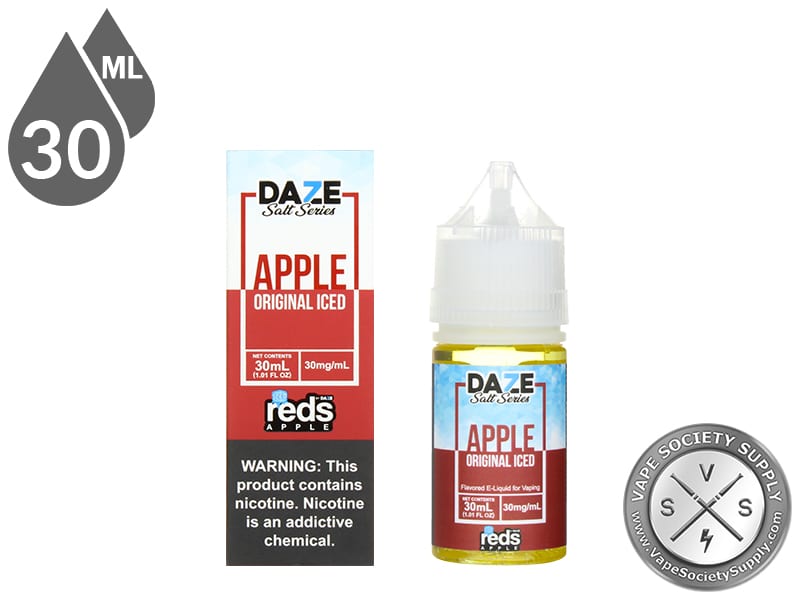 Original Iced Reds Apple 7 Daze Salt 30ml bottle and box
