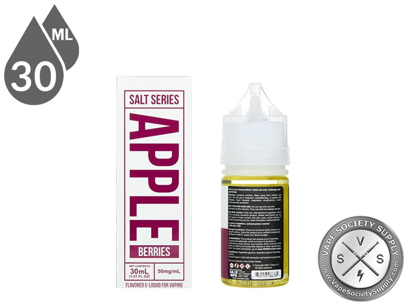Berries Reds Apple 7 Daze Salt 30ml box side and bottle label