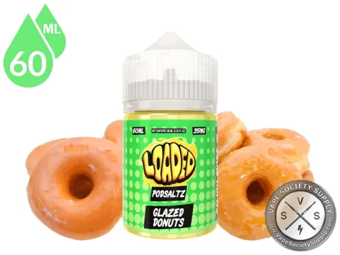 Glazed Donut Loaded PODSALTZ 60ml bottle with glazed donuts