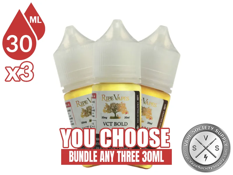 Ripe Vapes Handcrafted Saltz Bundle 3x30ml (90ml): 3 bottles with a You Choose banner