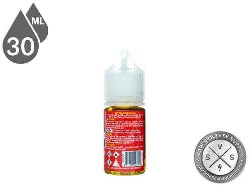 Crunch Berry by BSX Salt 30ml bottle, side label with the ingredients and barcode