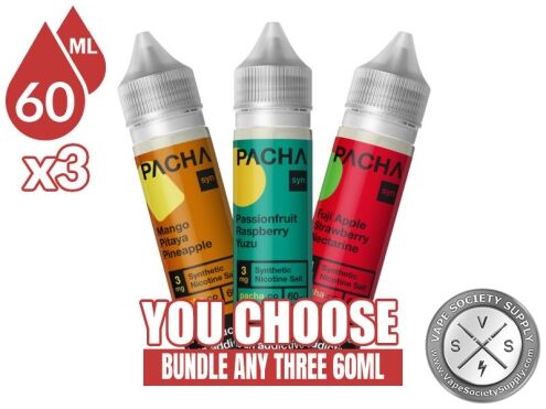 PACHA Bundle 3x60ml (180ml): 3 bottles with a You Choose banner