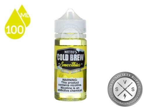 Pineapple Melon Swirl by Nitro's Cold Brew Smoothies 100ml bottle, front label