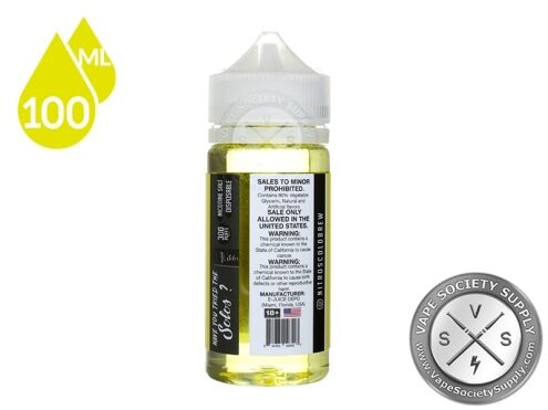 Pineapple Melon Swirl by Nitro's Cold Brew Smoothies 100ml bottle, back label with warnings