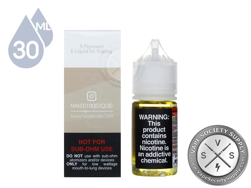 Cuban Blend NKD 100 Salt 30ml box side and bottle warning label