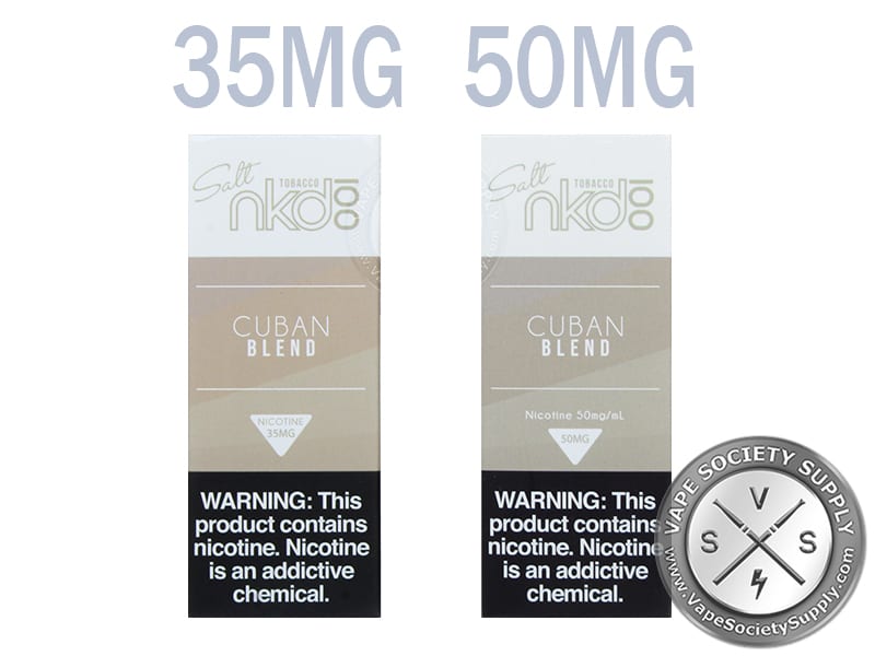 Cuban Blend NKD 100 Salt 30ml 35mg and 50mg boxes