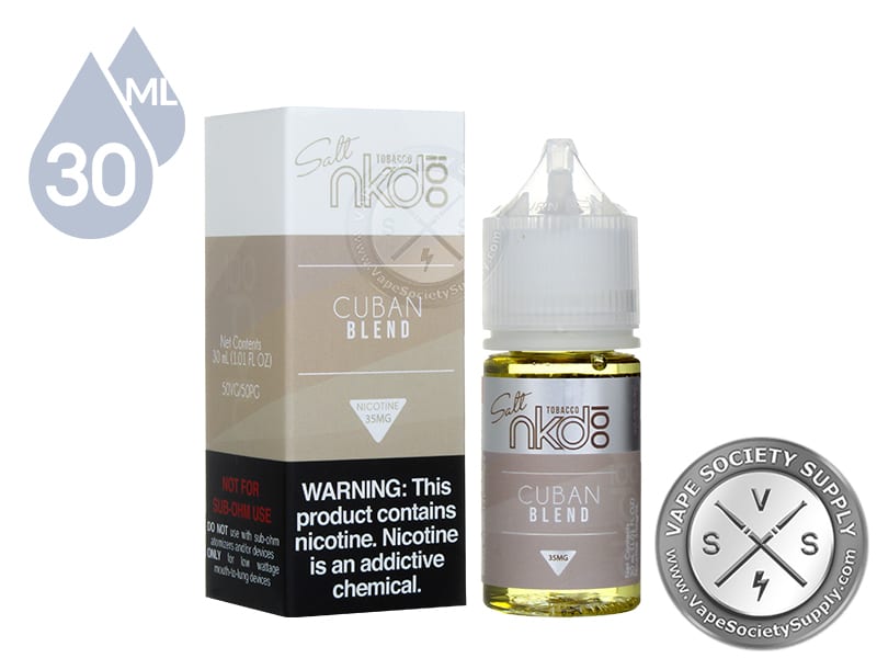 Cuban Blend NKD 100 Salt 30ml bottle and box