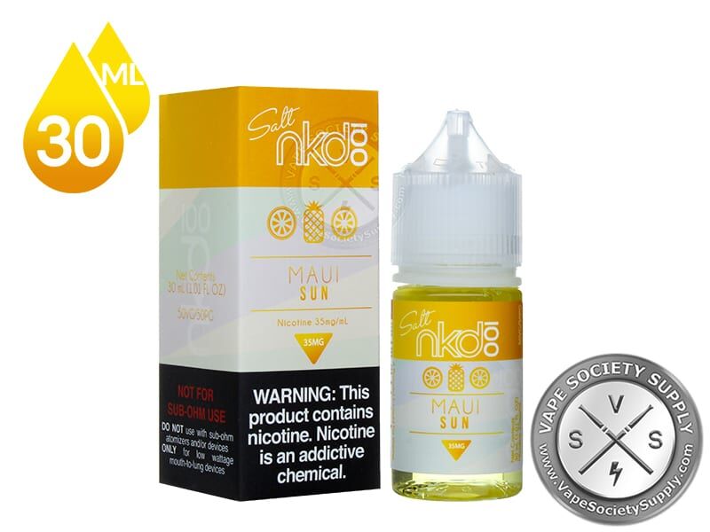 Maui Sun NKD 100 Salt 30ml bottle and box