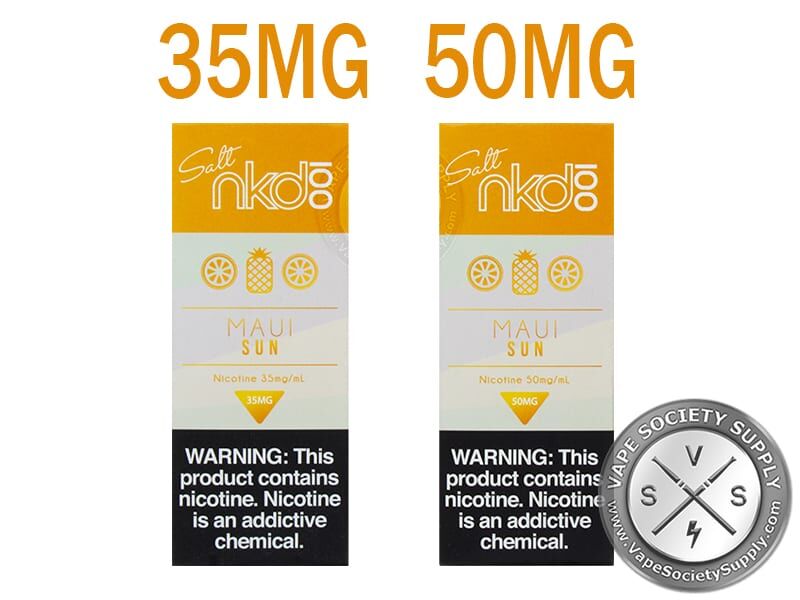 Maui Sun NKD 100 Salt 30ml 35mg and 50mg boxes