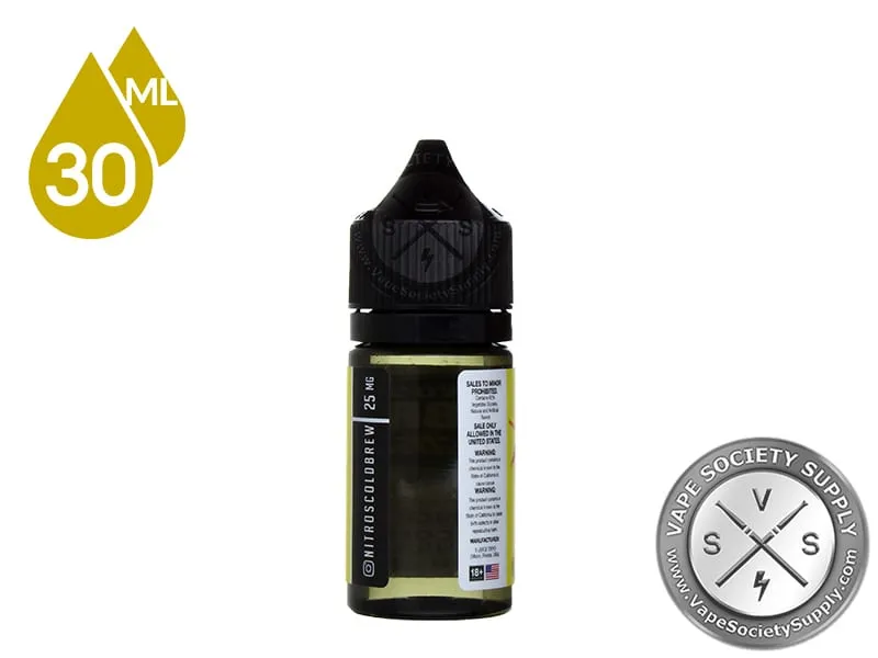 Mango Coconut Surf by Nitro's Cold Brew Smoothies Salt 30ml bottle, back label with warnings