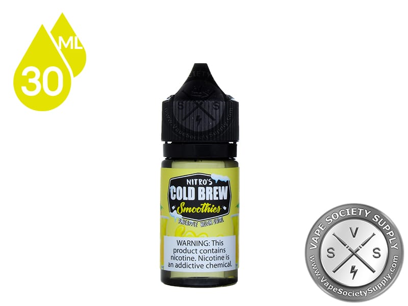 Pineapple Melon Swirl by Nitro's Cold Brew Smoothies Salt 30ml bottle, front label