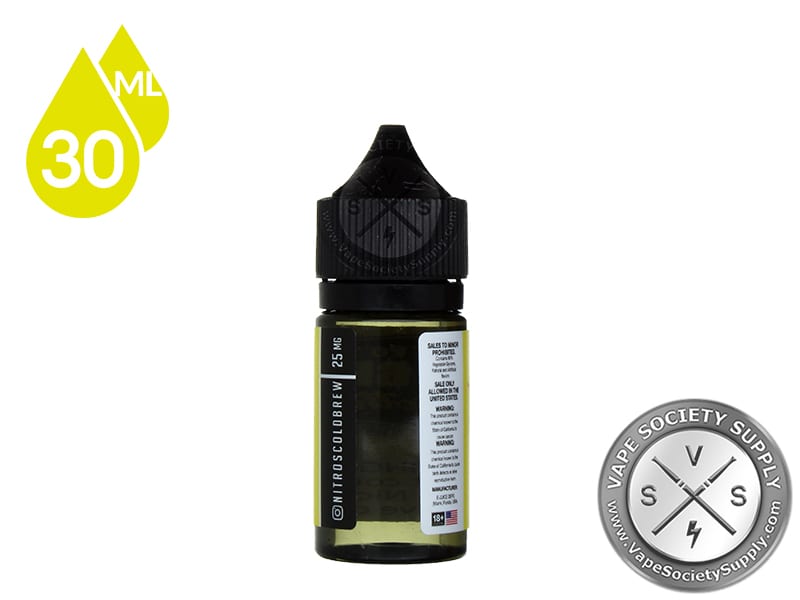Pineapple Melon Swirl by Nitro's Cold Brew Smoothies Salt 30ml bottle, back label with warnings