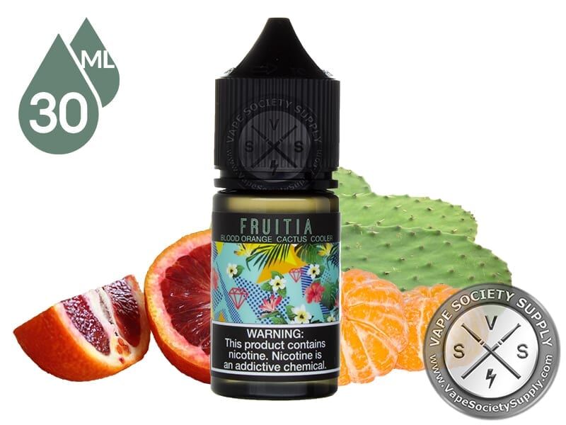 Blood Orange Cactus Cooler by Fruitia Salt 30ml bottle with blood oranges, a tangerine and cactus pads