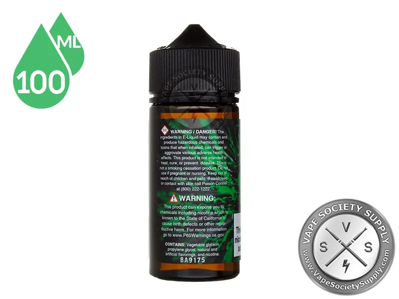 Shamrock Cookie by SadBoy 100ml in an older SadBoy bottle, back label with warnings