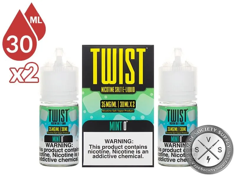 Mint 0° by Twist Salt 60ml bottles and box
