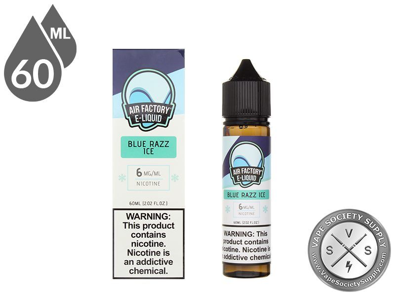 Blue Razz Ice by Air Factory 60ml bottle and box