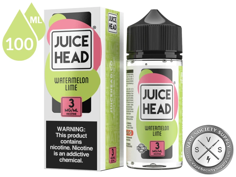 Watermelon Lime Juice Head 100ml bottle and box
