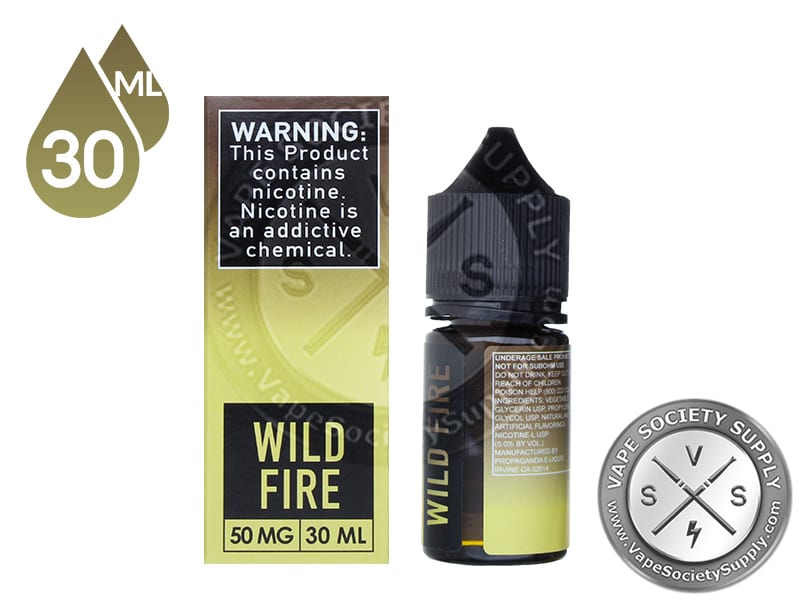 Wild Fire by Propaganda Salts 30ml box side panel and bottle