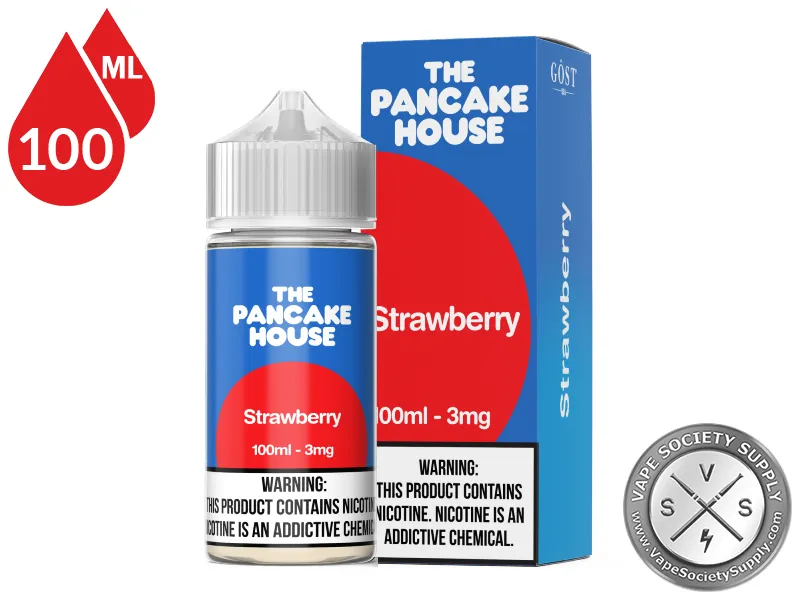 Strawberry by The Pancake House 100ml bottle and box