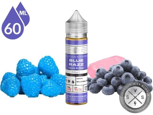 Blue Razz by BSX 60ml bottle with blue raspberries, blueberries and pink taffy