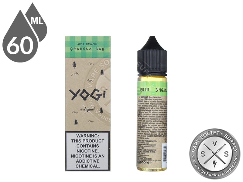 Apple Cinnamon Granola Bar by YOGI 60ml bottle back label and box