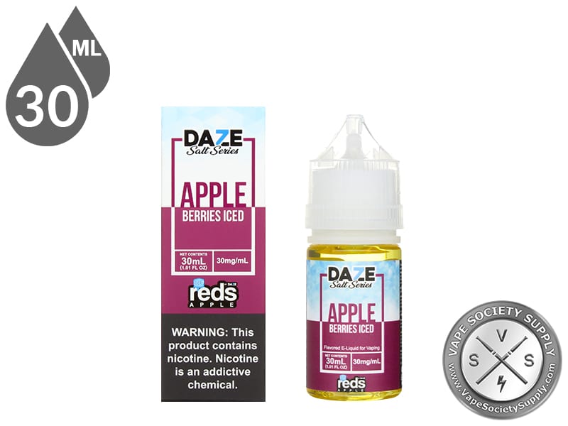 Berries Iced Reds Apple 7 Daze Salt 30ml bottle and box