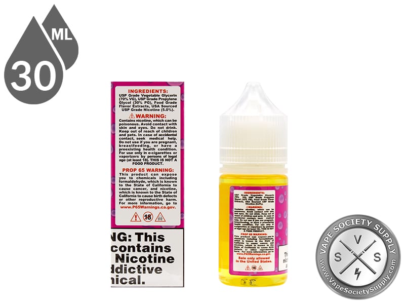 Berry Dweebz Candy King On Salt 30ml box back and bottle back label