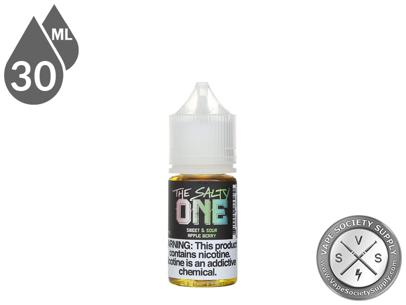 Sweet & Sour Apple Berry THE SALTY ONE 30ml bottle, front label