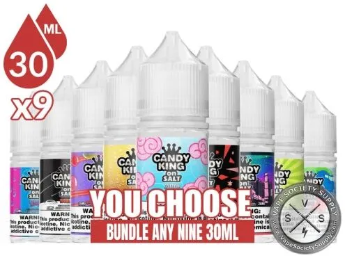 Candy King Salt Bundle 9x30ml (270ml): 9 bottles with a You Choose banner
