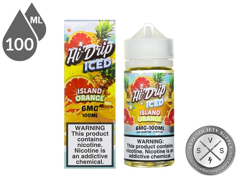Island Orange Iced by Hi Drip 100ml bottle and box