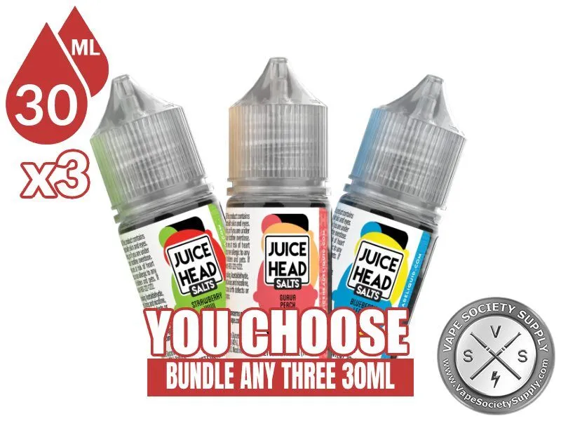Juice Head Salts Bundle 3x30ml (90ml): 3 bottles with a You Choose banner