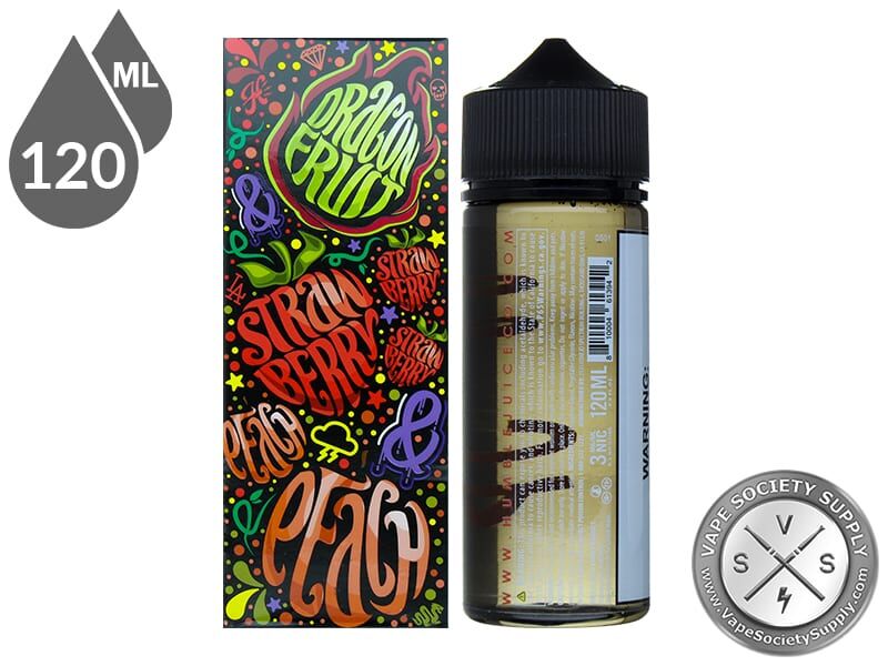 Peach Berries by Humble Juice 120ml box side panel and bottle