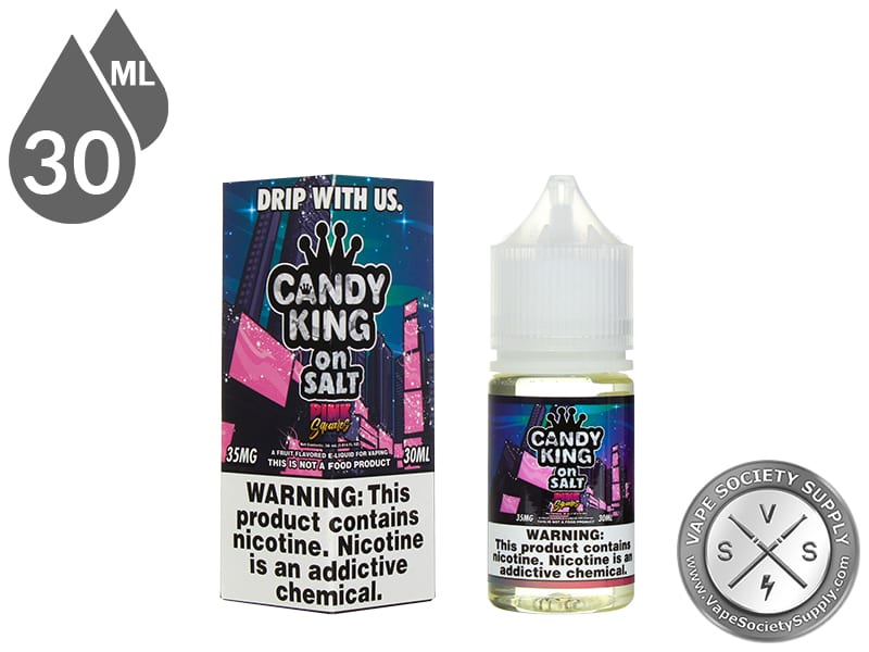 Pink Squares Candy King On Salt 30ml bottle and box
