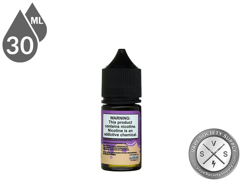 The Cupcake Man Blueberry by Vaper Treats Salt 30ml bottle, back label with warnings