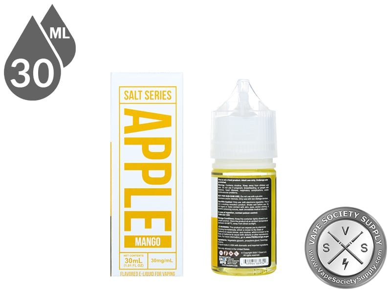 Mango Reds Apple 7 Daze Salt 30ml box side and bottle label