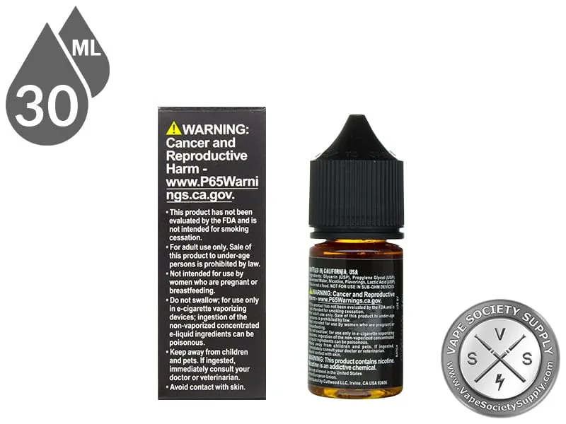 Unicorn Milk by Cuttwood Salt 30ml box and bottle, back labels