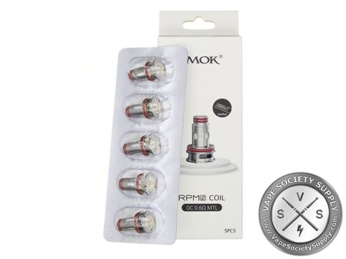 SMOK RPM 2 Coil DC 0.6Ω MTL box with a blister pack of five coils